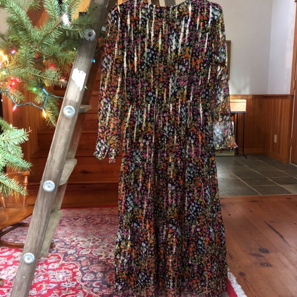 BA&SH Vibrant Silk Floral Holiday Party Dress - Picture 10 of 10